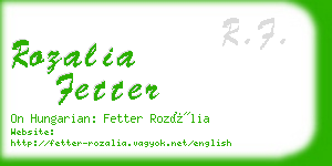 rozalia fetter business card